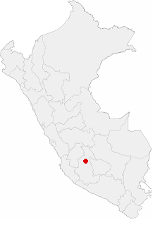 Ayacuchos läge i Peru.