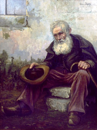 English: Old Beggar, 1916, by Louis Dewis, pai...