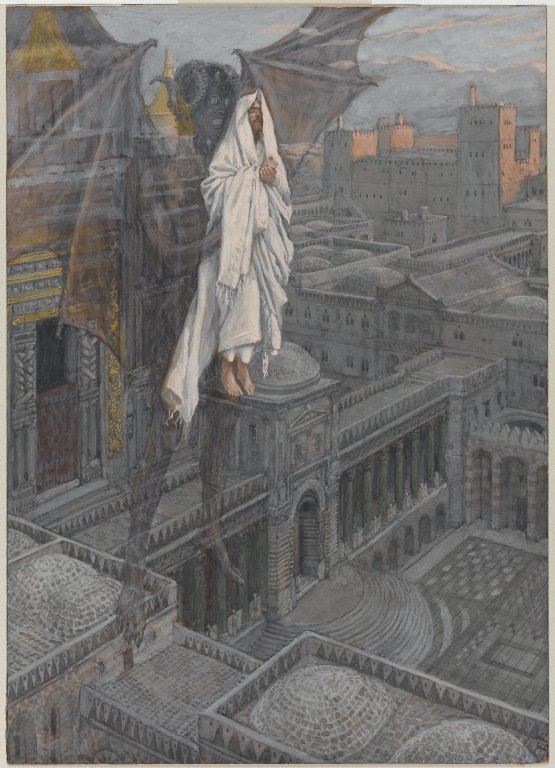 Brooklyn Museum - Jesus Carried up to a Pinnacle of the Temple (Jésus porté sur le pinacle du Temple) - James Tissot - overall.jpg
