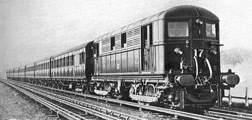 Description Electric locomotive and train, Metropolitan Railway (CJ 