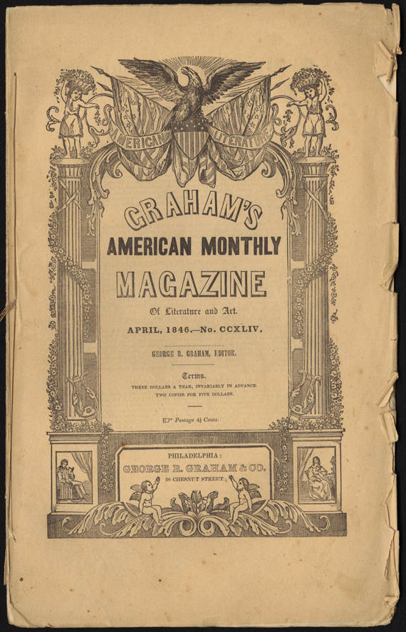 Vintage brown cover of Graham's Magazine, American Monthly