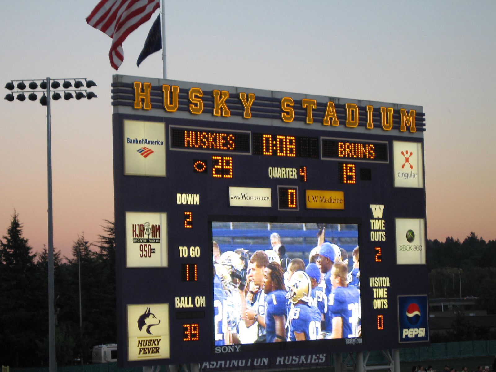 stadium scoreboard