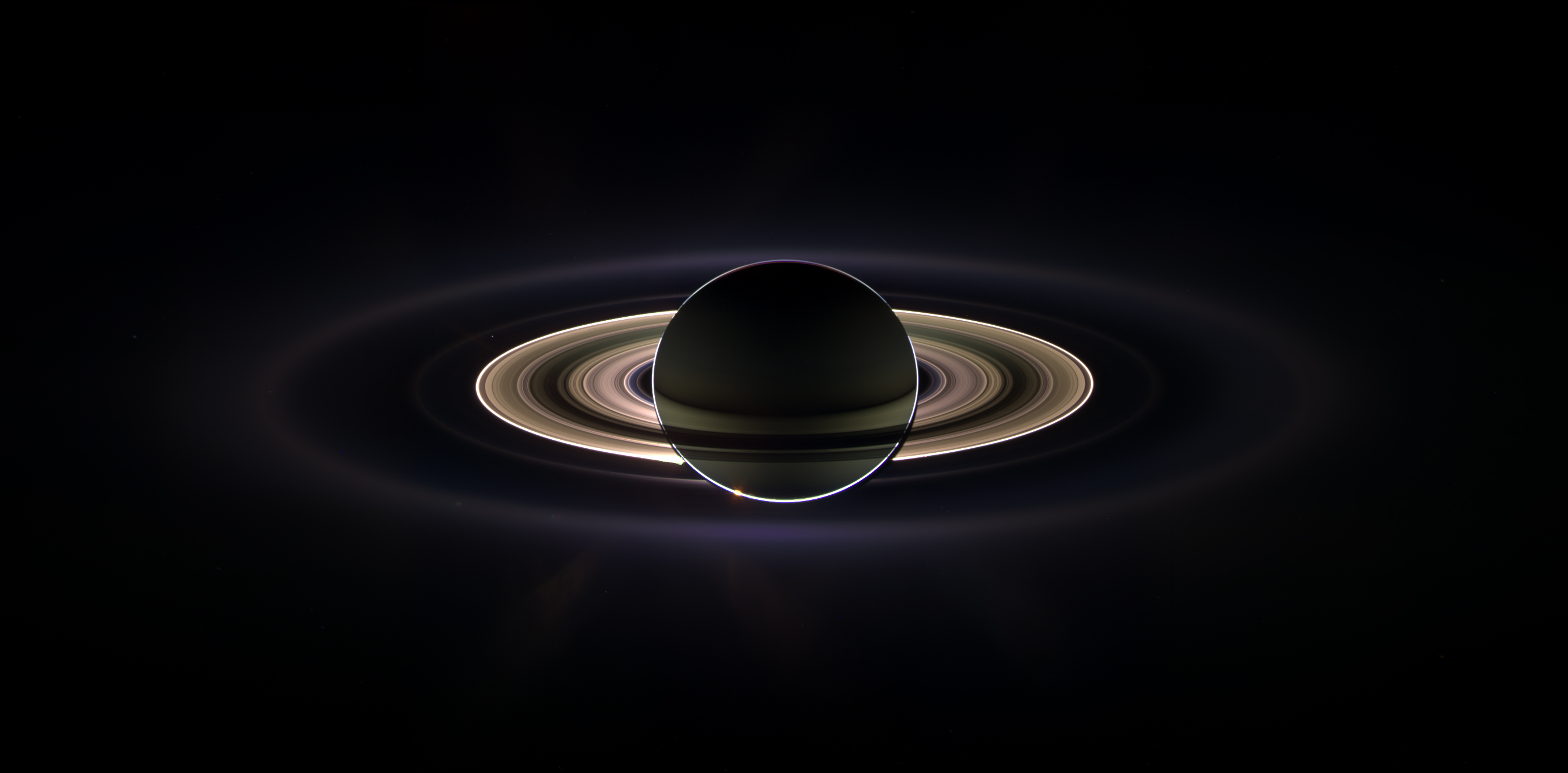 Eclipse of Saturn, as seen by Cassini.