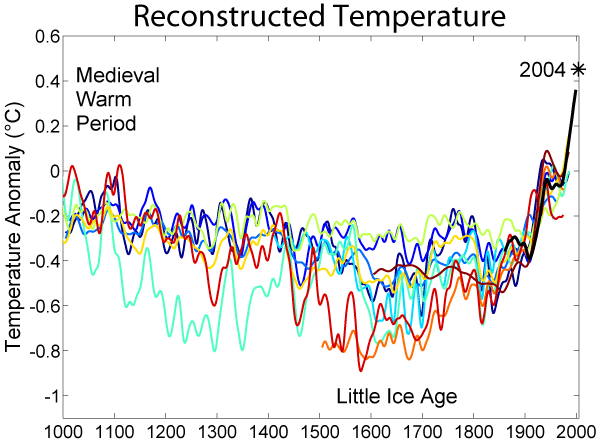 compilation of 1000-year temperature reconstructions