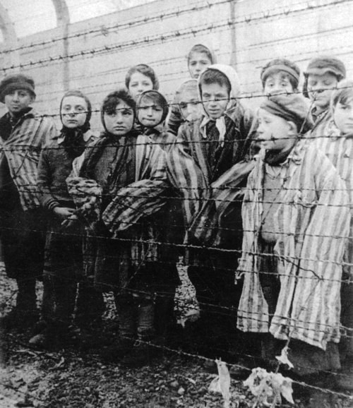 Fichier:Children in the Holocaust concentration camp liberated by Red Army.jpg