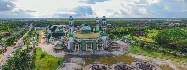 Pemandangan kompleks Masjid Wahyu Al-Hadi dari udara