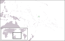 坎頓島在太平洋中的位置