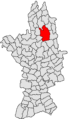 Kommunens beliggenhed i distriktet Olt