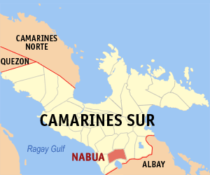 Mapa han Camarines Sur nga nagpapakita kon hain nahamutang an Nabua