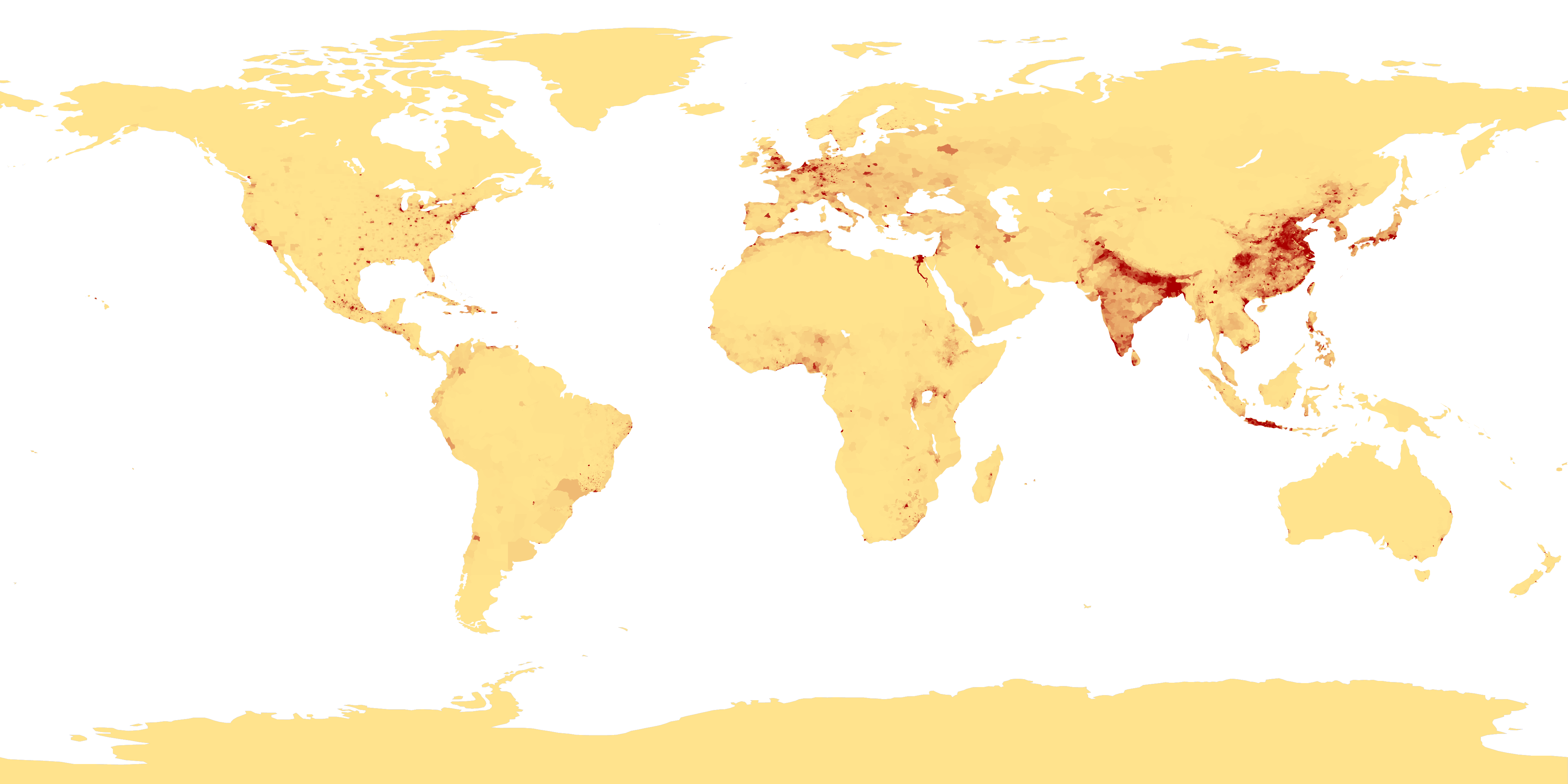 Distribución de la población mundial, 1994 (wikimedia.org)