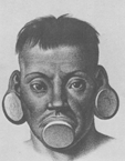 Índio botocudo retratado por Johann Moritz Rugendas (1802-1858)