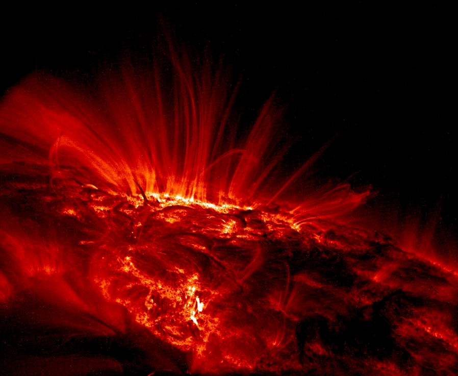 Superficie del Sol. Sonda TRACE, NASA.
