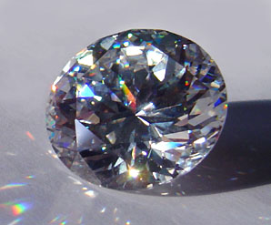 A round brilliant-cut cubic zirconia