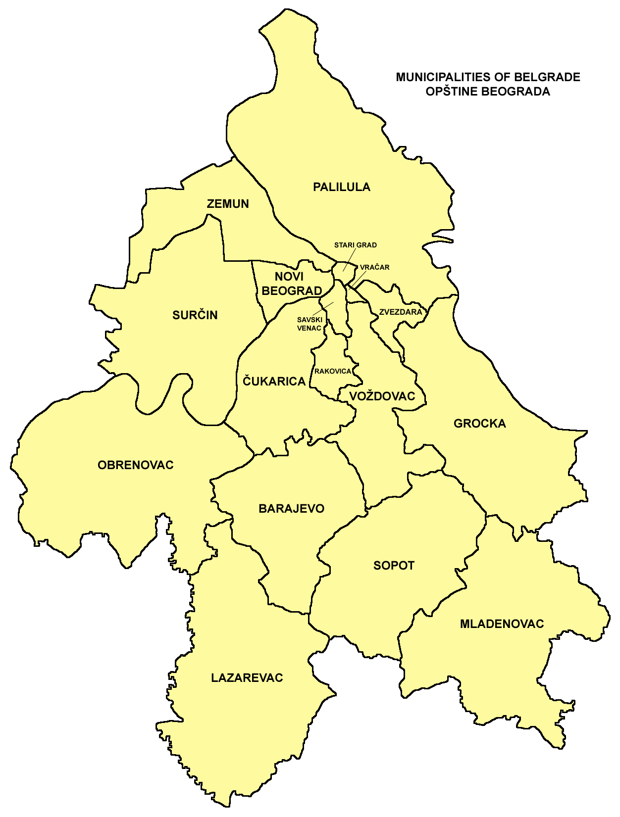 mapa beograda sa naseljima Mapa delova grada Beograda   BEOBUILD | FORUM mapa beograda sa naseljima
