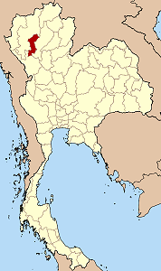 Map of Thailand highlighting Lamphun Province}