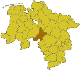 Lokasi Nienburg/Weser di Niedersachsen