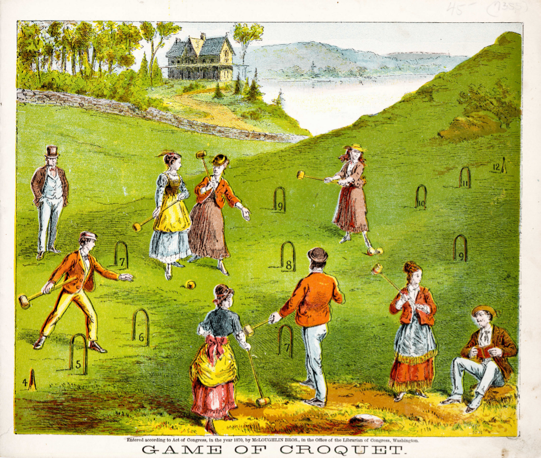 Le jeu de croquet sur la pelouse