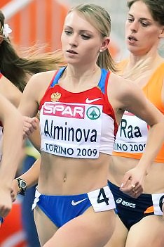 Анна Альминова на чемпионате Европы в помещении 2009 года в Турине