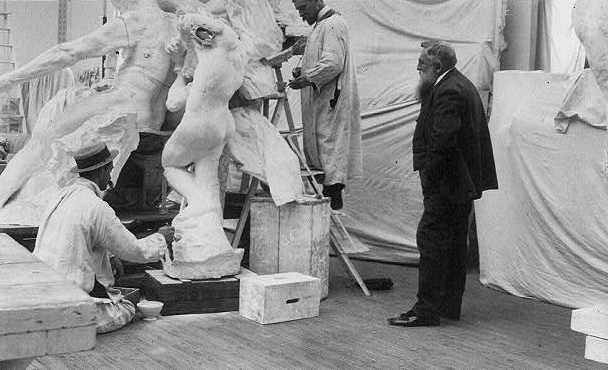 Auguste Rodin in his Paris studio 1905