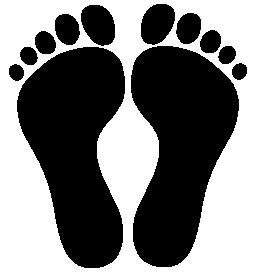 Footprints of feet standing parallel