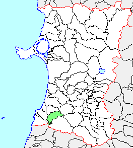 矢島町、県内位置図