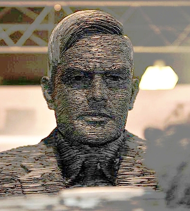 Estatua de Alan Turing en Bletchley Park.
