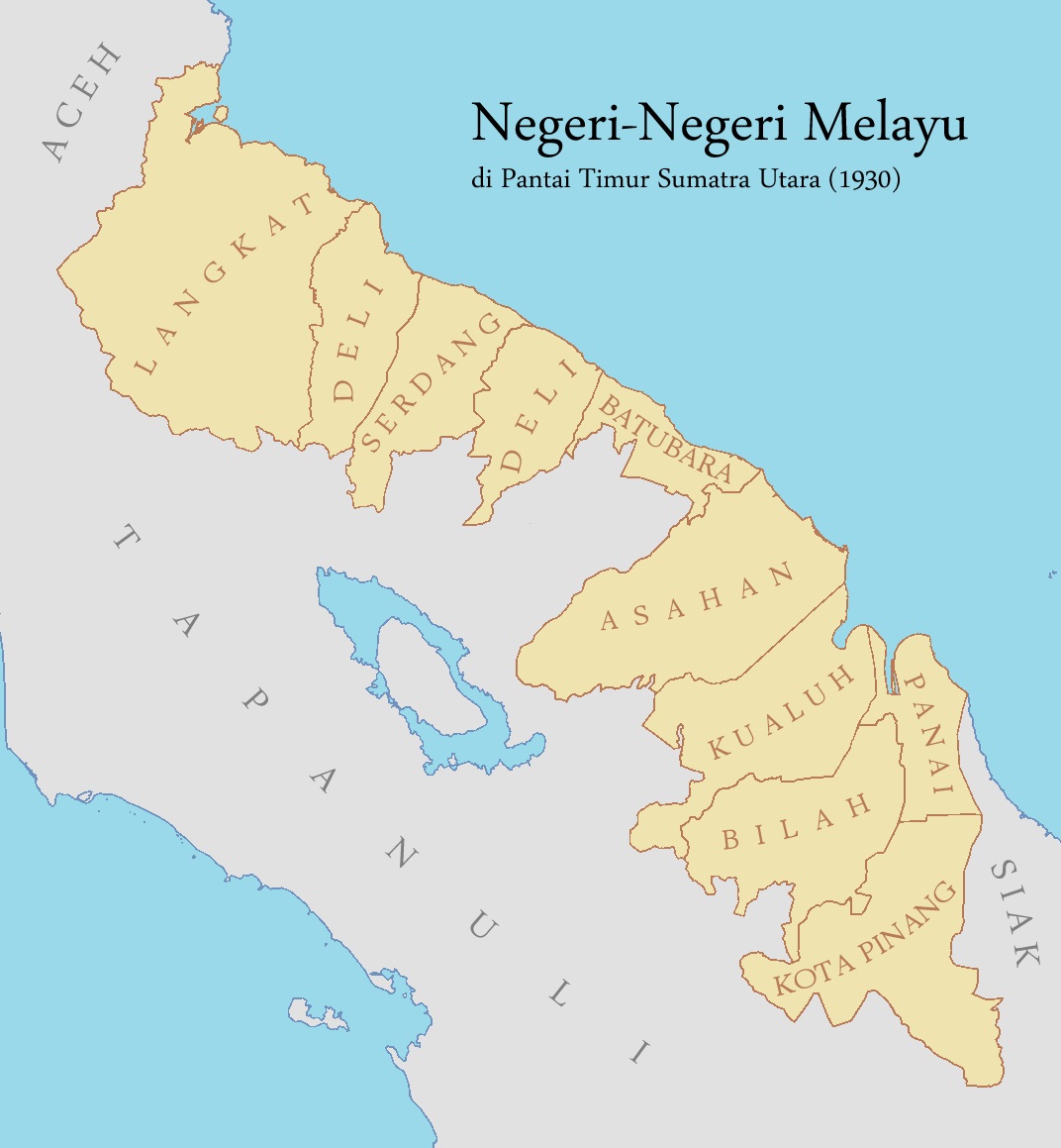 Территория султаната Лангкат в 1930 году (темно-красный)