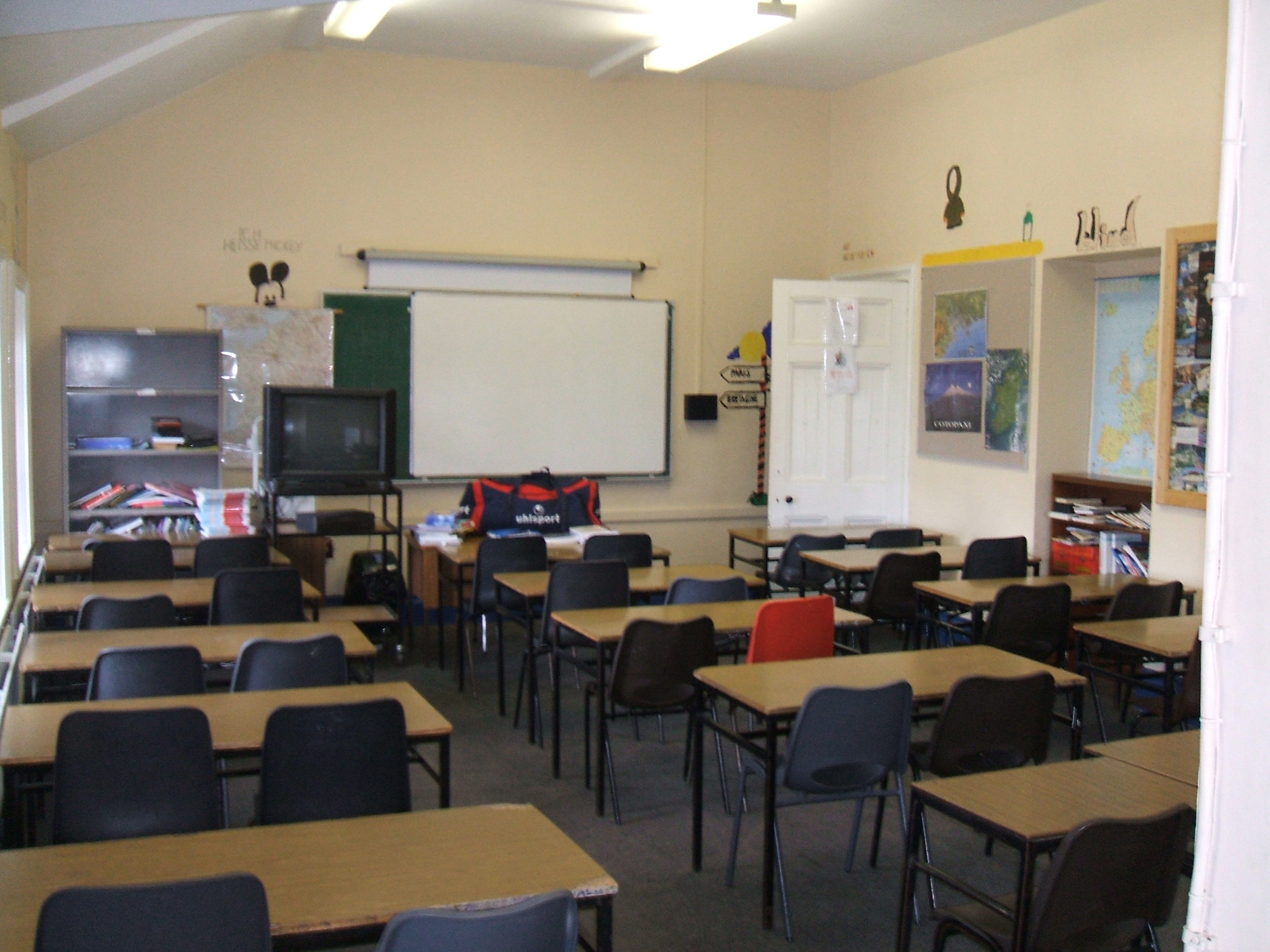 School classroom without students