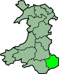 Location of Monmouthshire in relation to Wales WalesMonmouthshireTrad.png