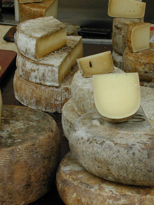 Cheese on a market in Basel, Switzerland
