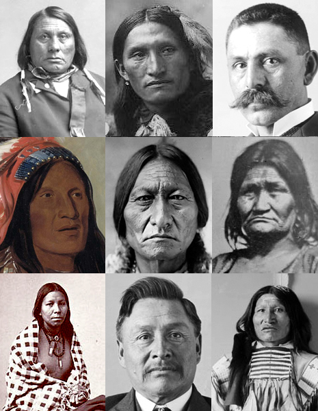 English: Collage of Lakota people from various...