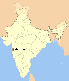 Poziția localității Mumbai