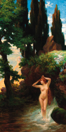 FileBruno Wiese A female nude bathing in a classical landscapejpg