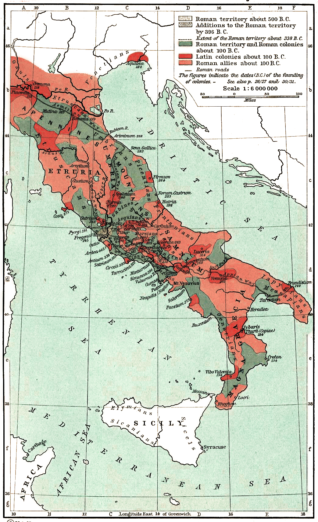Územní rozložení spojenců Říma