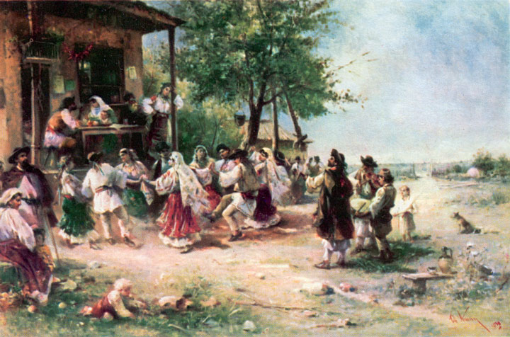 Theodor Aman - Round-dance at Aninoasa, 1890