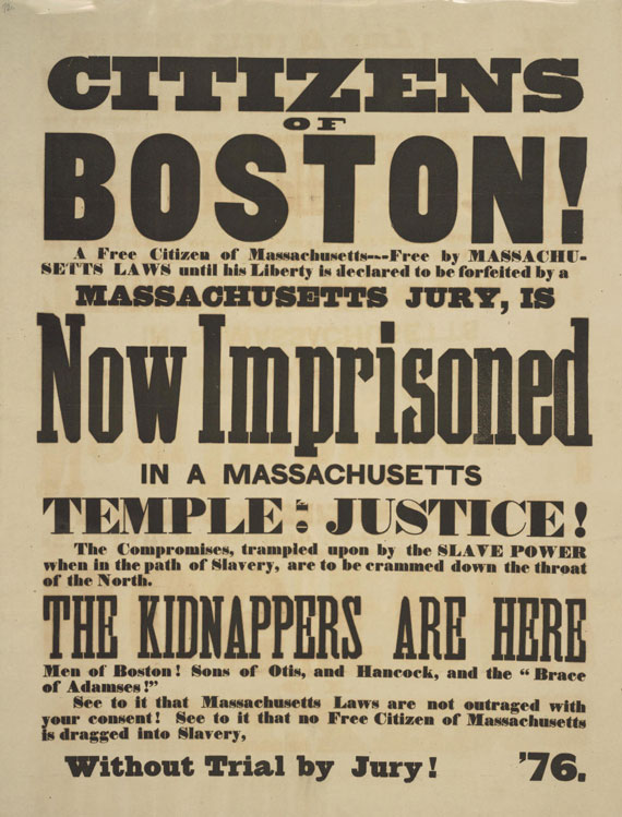 Massachusetts Anti-Slavery Poster, 1855