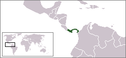 Geografisk plassering av Panama