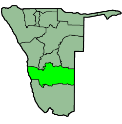 Harta provinciei Hardap în cadrul Namibiei