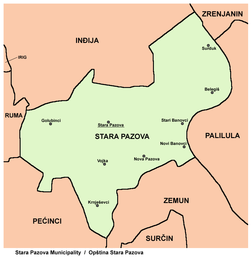 nova pazova mapa srbije Opština Stara Pazova   Wikiwand nova pazova mapa srbije