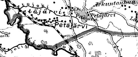 Деревня Петяярви на финской карте 1923 года