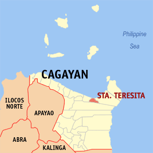 Mapa han Cagayan nga nagpapakita kon hain nahamutang an Santa Teresita