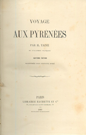 Primera página de la edición de 1880 de Voyage aux Pyrénées.