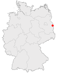 Frankfurt an der Oders beliggenhed i Tyskland.