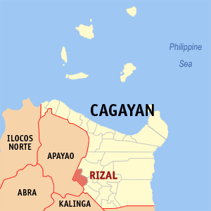Mapa han Cagayan nga nagpapakita kon hain nahamutang an Rizal