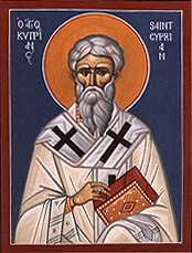 Icon of St. Cyprian of Carthage, who urged diligence in the process of canonization.