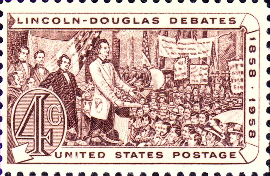 Lincoln Douglas Debates 1958 issue.  United States Post Office