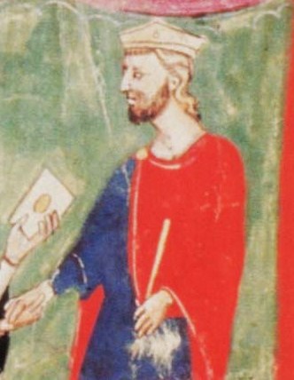 Pierre III le Grand(Nuova cronica, f° 123v, ms. Chigiano, v. 1315, Bibliothèque vaticane).