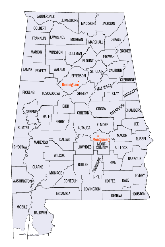 alabama map of counties. File:Alabama counties map.png