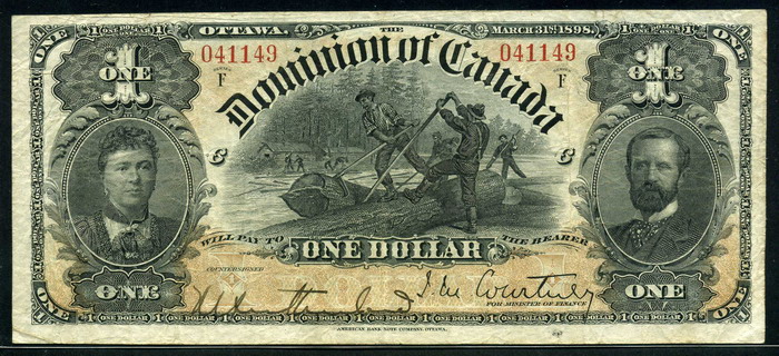 One dollar banknote, Canada, 1898
