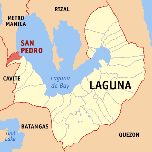 Mapa han Laguna nga nagpapakita kon hain nahimutang an San Pedro